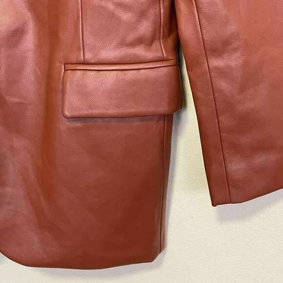 Blank NYC Women's XS Blazer Soft Faux Leather Brown Jacket NWT - Picture 3 of 6